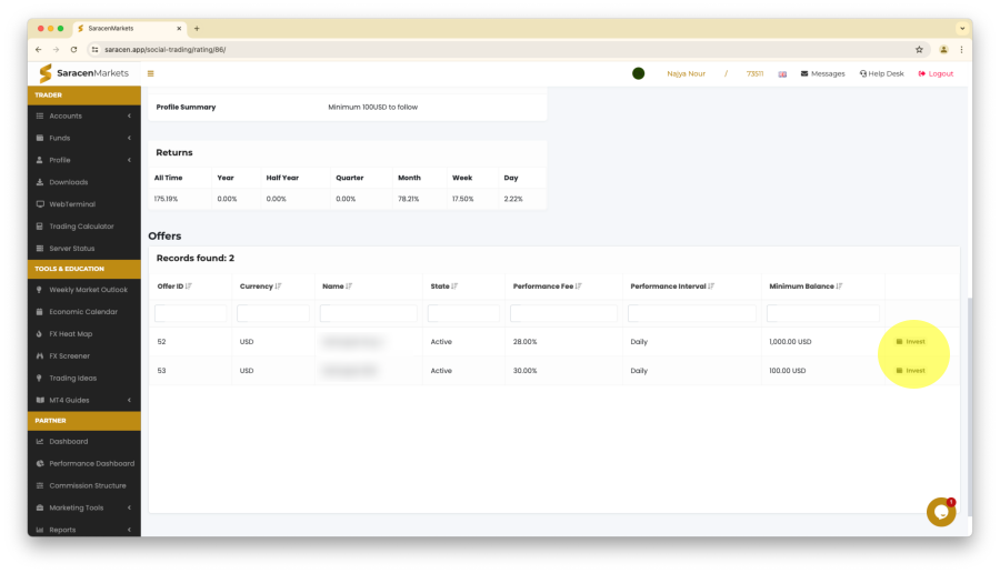 How to Follow a Copy Trade with SaracenMarkets 3